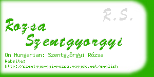 rozsa szentgyorgyi business card