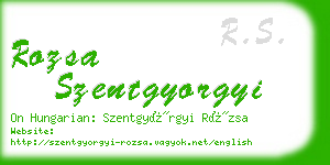 rozsa szentgyorgyi business card